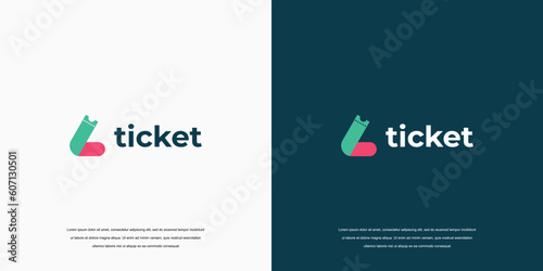Ticket logo vector design. Ticket icon Letter L