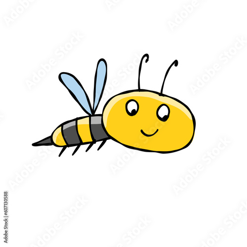Funny Bee character isolated on white for your design