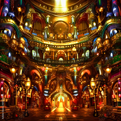 Fantasy interior of an extravagant basillica