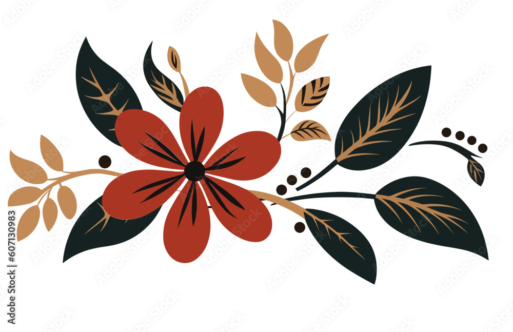 custom made wallpaper toronto digitalMinimalist Flower Pattern with Clean White Background