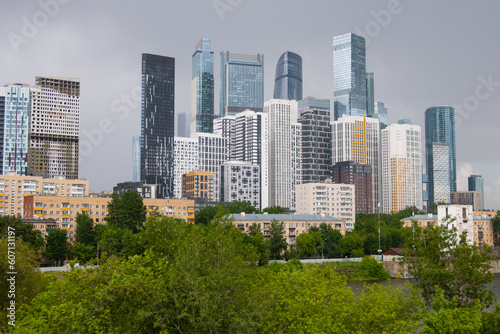 Beautiful city landscape with a view of skyscrapers and new buildings