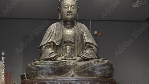 Closeup footage of Vietnamese Bronze Budha 4k