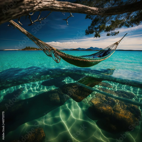 Hammock on a tropical beach