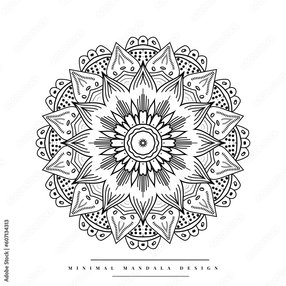 Fototapeta premium Mandala coloring page with nature-inspired elements