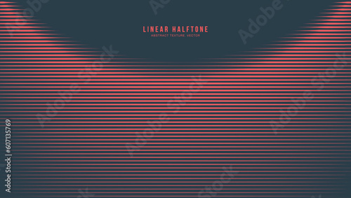 Linear Half Tone Pattern Vector Semicircle Border Red Black Neat Abstract Background. Retrowave Synthwave Retro Futurism Design Minimalist Art Style Abstraction. Half Tone Textured Striped Decoration