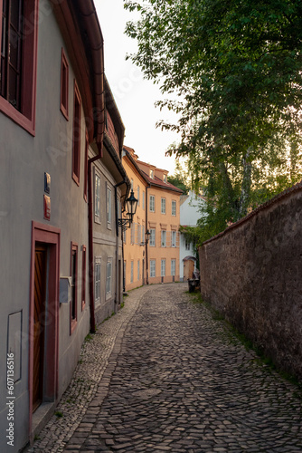 Narrow street in the Novy Svet area, Lesser town, Prague, Czech republic