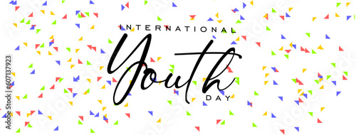International youth day background template Holiday concept