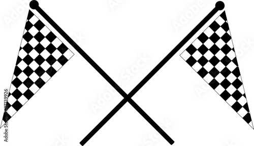 crossed NASCAR Checkered Flag Racing Car sports finish line flag 