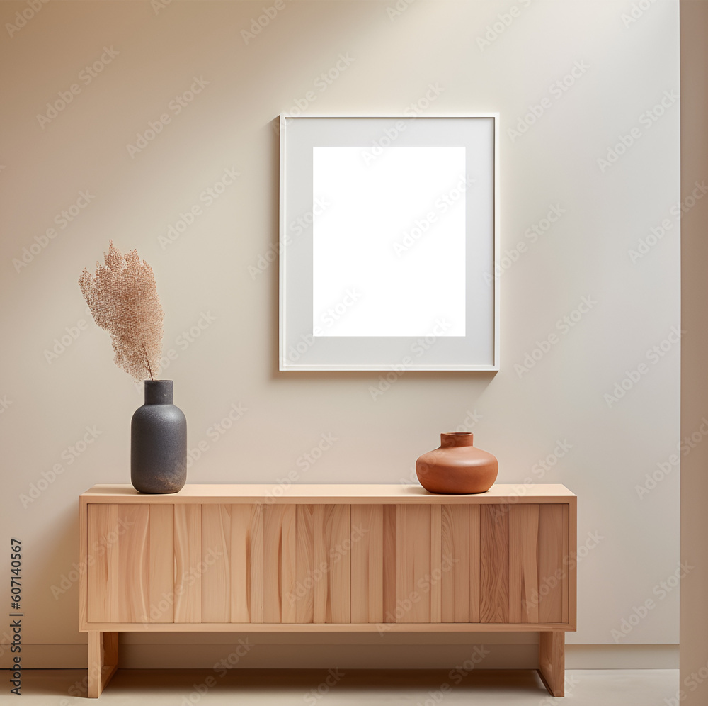 Mockup cuadro. Diseño de interiores. Interior moderno. Cuadro. Mockup. Madera. Minimal. Cálido. Fondo transparente. Archivo png. Generado con IA. Mockup cuadro. Diseño de interiores. Interior moderno. Cuadro. Mockup. Madera. Minimal. Cálido. Fondo transparente. Archivo png. Generado con IA.