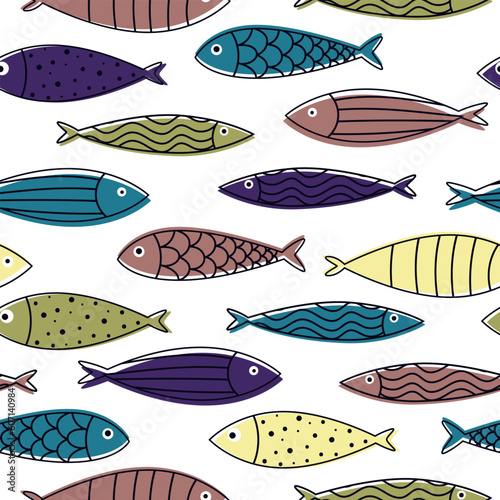 seamless pattern with fishes