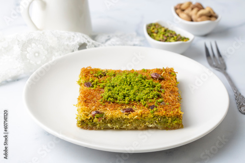 Turkish dessert antep kadayif - pistachio kadayif photo