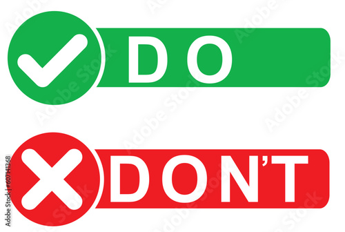 Do and don's icon. vector