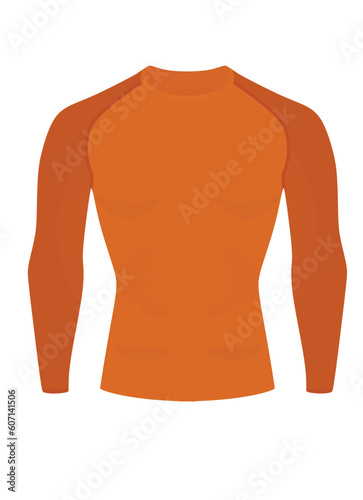 Rash guard athlete fitness t shirt. vector