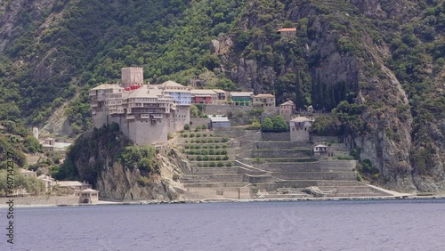 Athos peninsula, Greece. The Monastery of Dionysiou located in the Monks Republic on the peninsula of Athos. photo