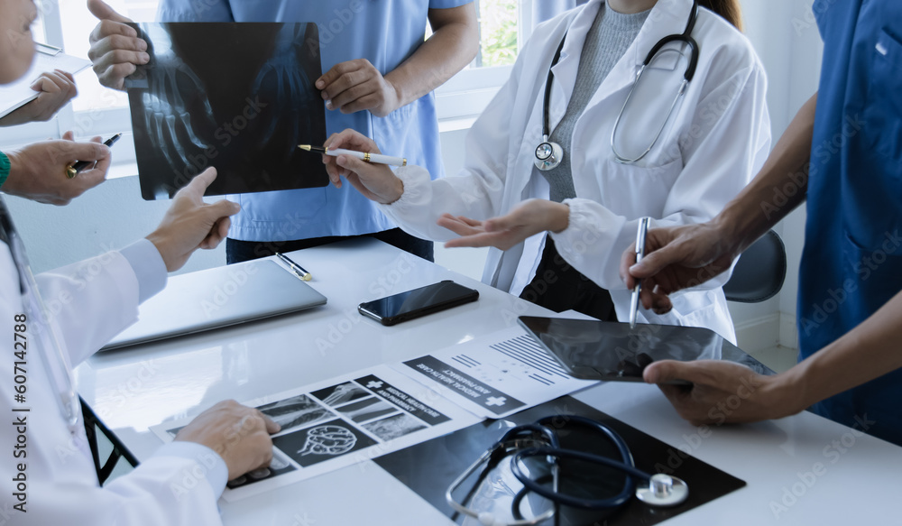 Professional doctors meeting in conference room at modern hospital, Healthcare and medical concept. Professional doctors meeting in conference room at modern hospital, Healthcare and medical concept.