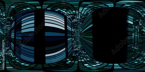 360 VR Maze 001: Virtual reality video inside a maze of streaming squares (Loop). 