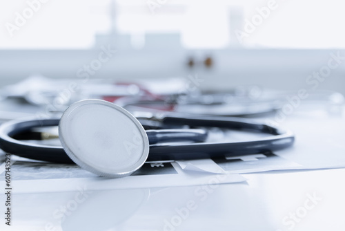 doctor stethoscope on desk.