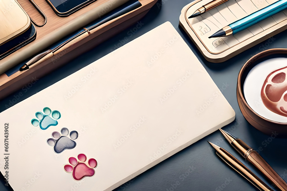 dog paws on a paper dog paws on a paper