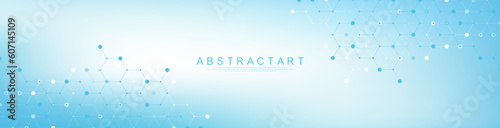 Modern technology vector illustration with square grid. Technology banner template cubes texture. Digital geometric abstraction with lines and dots