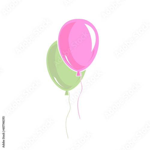 pink and green party balloons