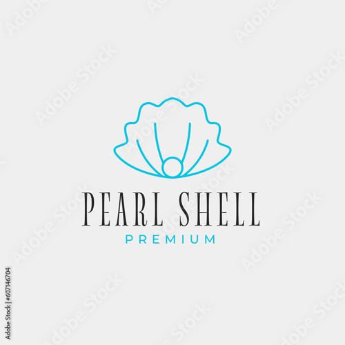 Creative beauty pearl shell jewelry logo design concept illustration idea