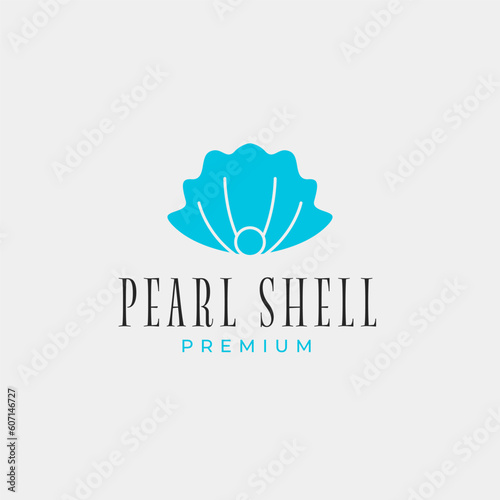 Creative beauty pearl shell jewelry logo design concept illustration idea