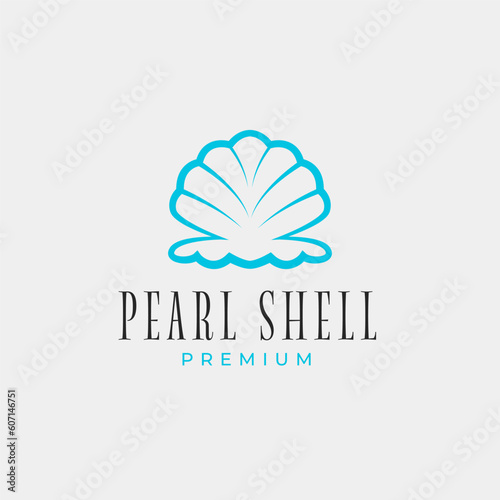 Creative beauty pearl shell jewelry logo design concept illustration idea