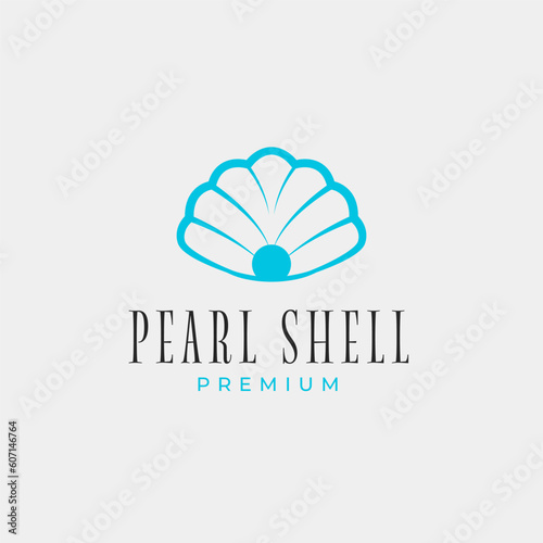 Creative beauty pearl shell jewelry logo design concept illustration idea