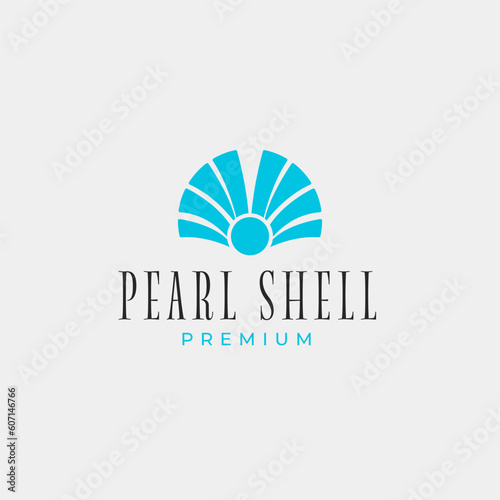 Creative beauty pearl shell jewelry logo design concept illustration idea