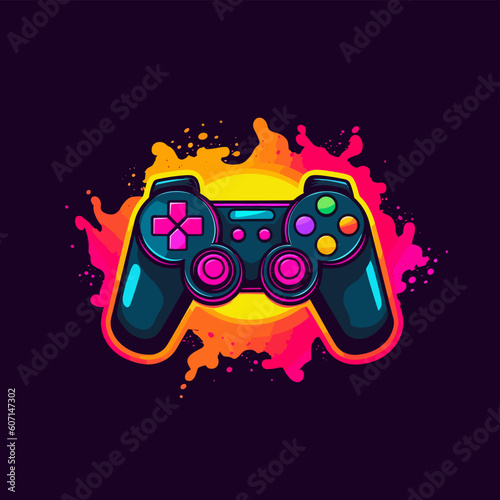 Gamepad logo with colorful background