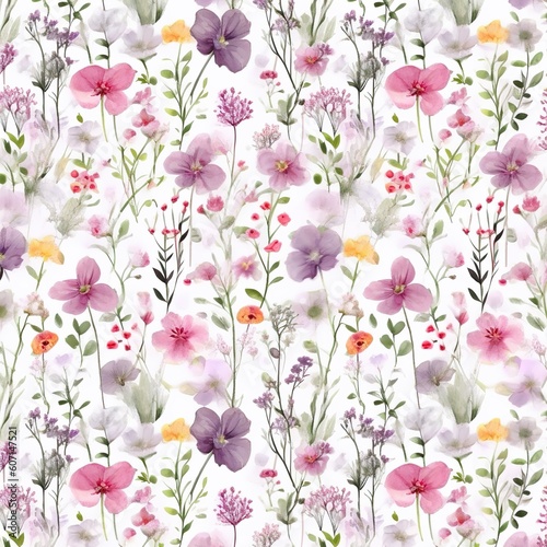 Blooming Symphony  A Flower Seamless Pattern  Floral Design  Web Banner  Square  Generative AI