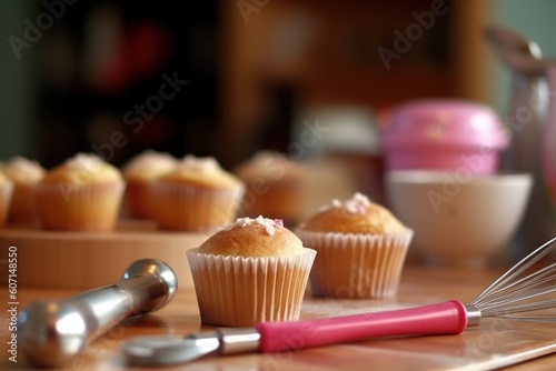 make cupcake in table kitchen and stuff food photography