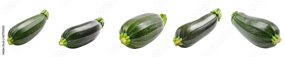 Set of Zucchini isolated on transparent background Set of Zucchini isolated on transparent background