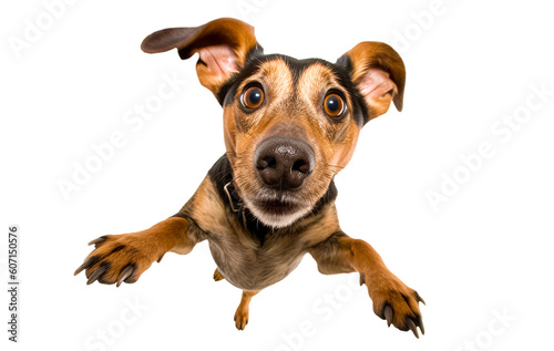 Cute playful doggy or pet is playing and looking happy isolated on transparent background. dachshund young dog is posing. Cute, happy crazy dog headshot smiling on transparent, png