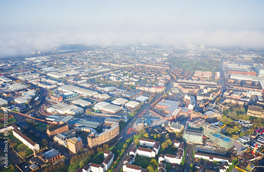 Aerial view of Glasgow showing Govan and view to the west Aerial view of Glasgow showing Govan and view to the west