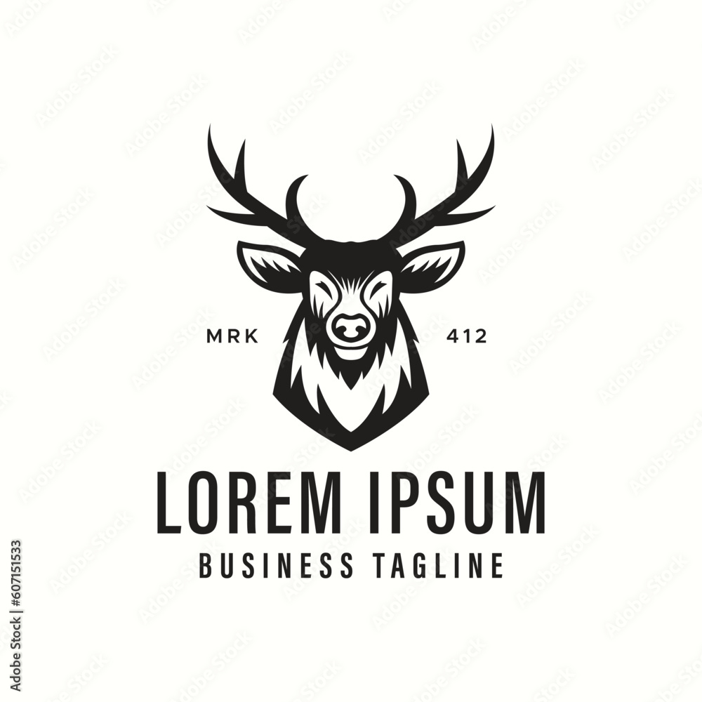 Vector deer head logo design template