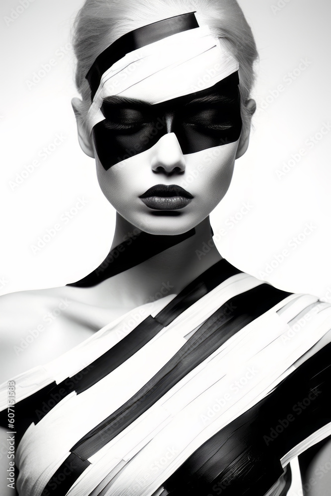 Fashion artwork model portrait. Generative AI Fashion artwork model portrait. Generative AI