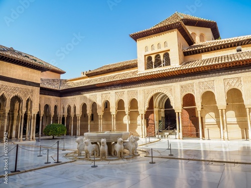 Court of the Lions of Alhambra in Granada, Spain