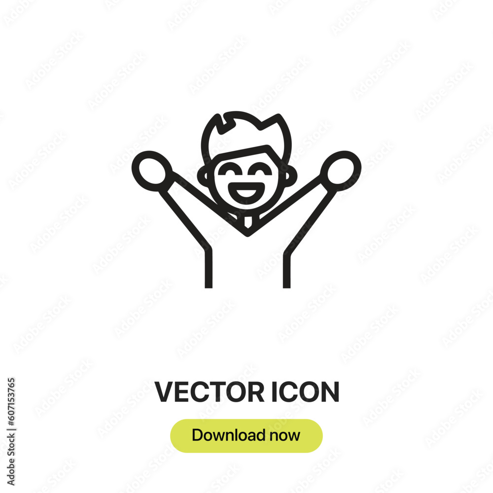happy children icon vector. Linear style sign for mobile concept and web design.happy children symbol illustration. Pixel vector graphics - Vector. happy children icon vector. Linear style sign for mobile concept and web design.happy children symbol illustration. Pixel vector graphics - Vector.
