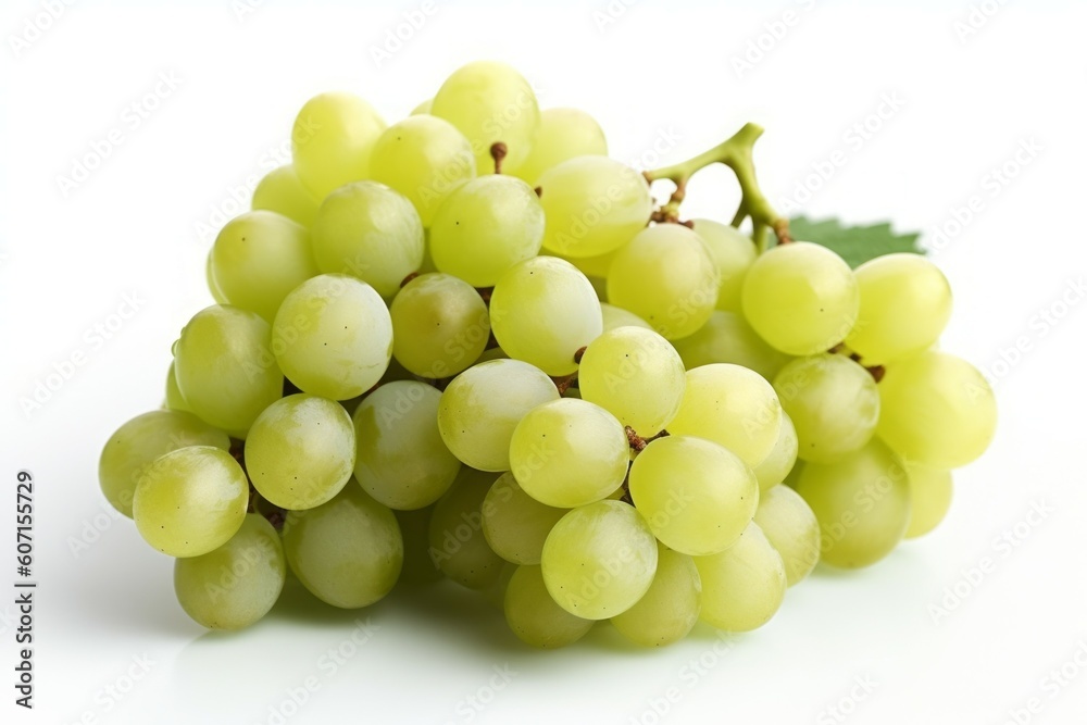 Appetizing tasty white table grapes. The concept of proper nutrition and vitamins in the crop. AI generated Appetizing tasty white table grapes. The concept of proper nutrition and vitamins in the crop. AI generated