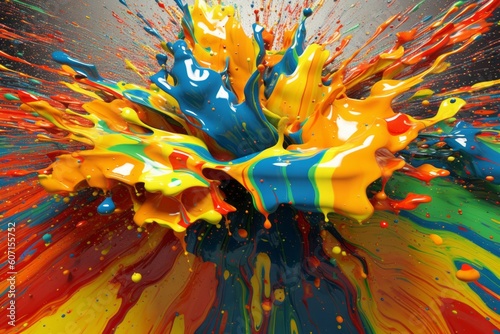 Abstract paint splash background or backdrop. AI generated, human enhanced.