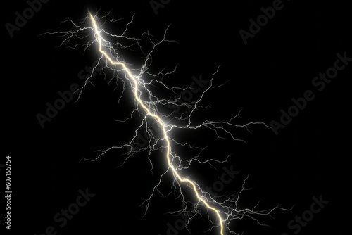 Lightning during a thunderstorm. Climate change concept. AI generated, human enhanced