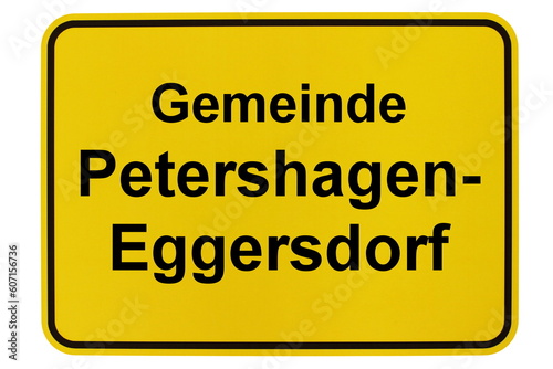 Illustration eines Ortsschildes der Gemeinde Petershagen-Eggersdorf in Brandenburg photo