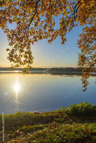 Typical autumn landscape in Trebonsko region in Southern Bohemia, Czech Republic