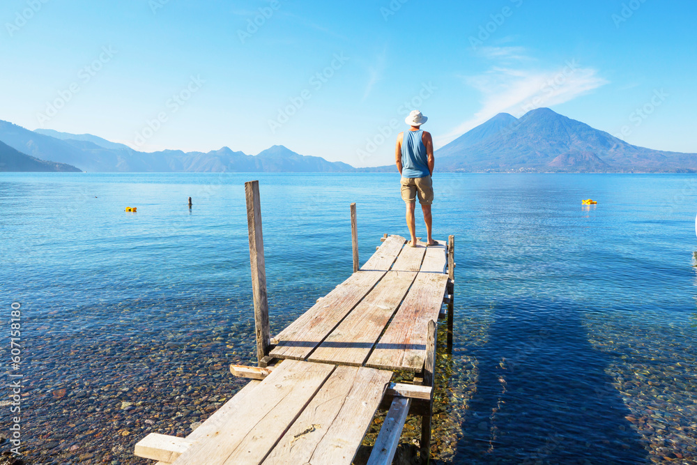 Tourist in Atitlan lake Tourist in Atitlan lake