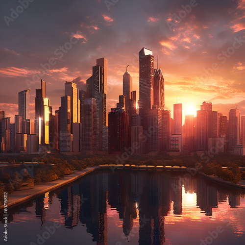 City Skyline Sunset