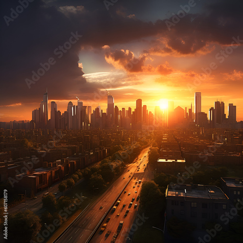 City Skyline Sunset © ASCND