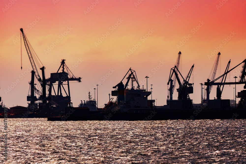 Port and industrial zone in Taranto, Apulia, Italy