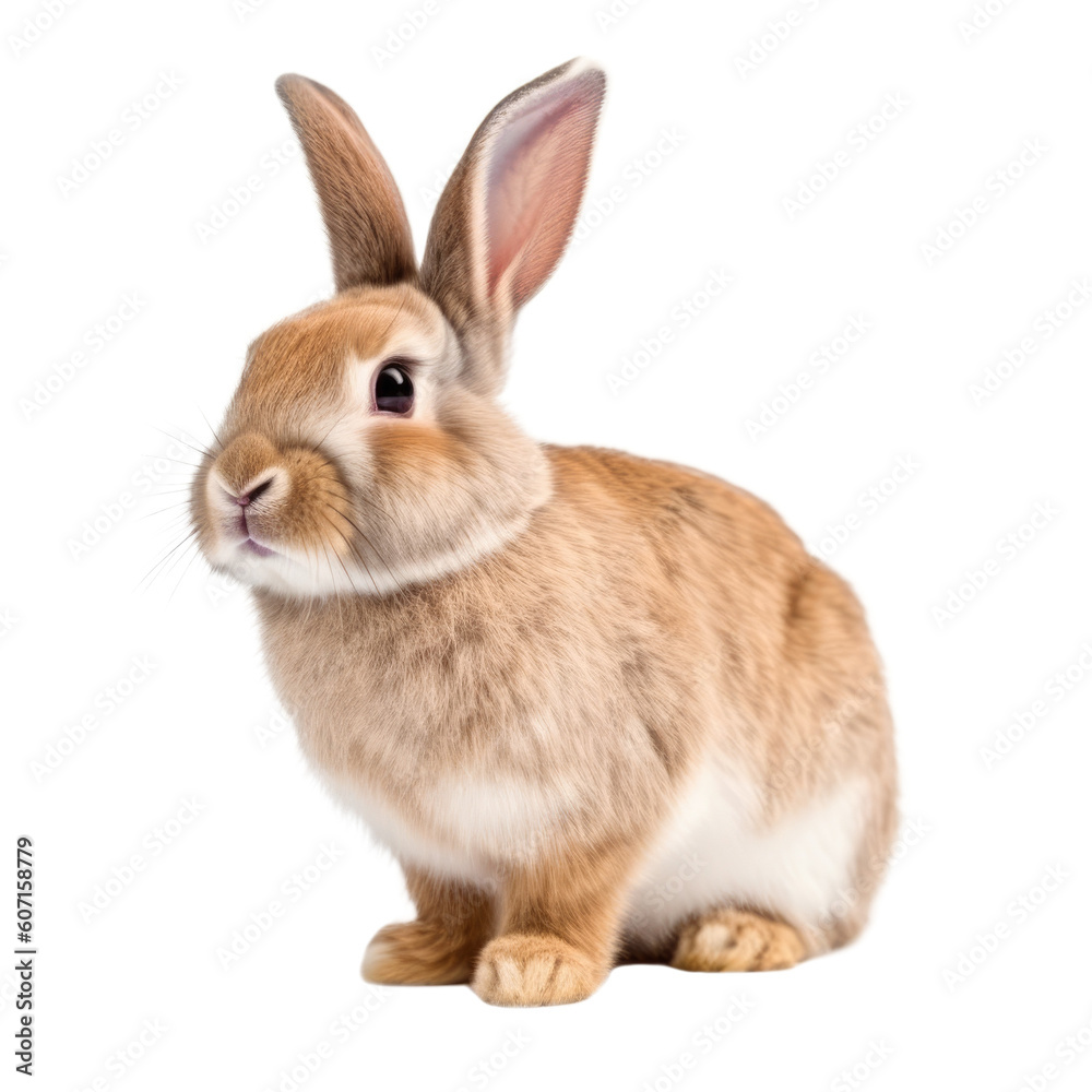 Rabbit Isolated on Transparent Background - Generative AI
