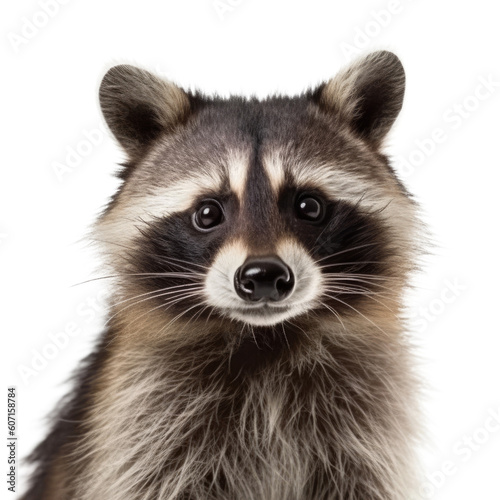 Raccoon Face Shot Isolated on Transparent Background - Generative AI  © RenZen